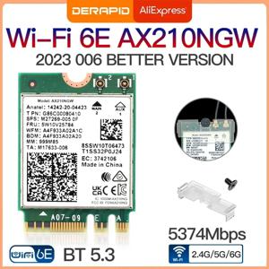 트라이 밴드 WiFi6E AX210 무선 2.4Gbps Bluetooth 5.3 802.11AX 무선 Wi-Fi 6 AX210 Intel AX210NGW M.2 NGFF Wlan WiFi 카드용