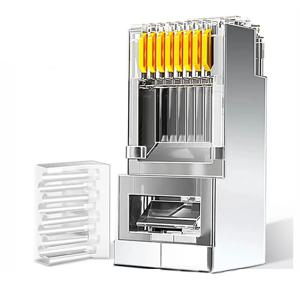 ZoeRax 50pcs Cat6 RJ45 커넥터, Cat 6 2피스 RJ 45 엔드, Cat6 Cat5e 케이블용 UTP 8P8C 이더넷 커넥터 플러그