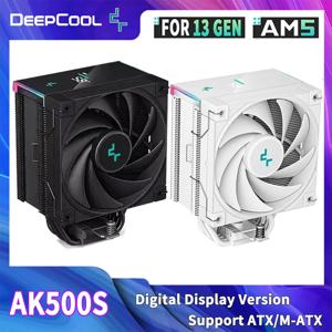DeepCool AK500S CPU 쿨러(디지털 디스플레이 포함) 5개 히트파이프 TDP 240W 라디에이터 120mm FDB 무음 CPU 공기 냉각기 방열판