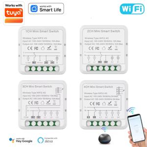 Tuya WIFI 스마트 스위치 모듈 스마트 라이프 1/2/3/4 Gang 2 웨이 제어 스위치 지원 Alexa Google 홈 Alice 음성 제어 타이밍