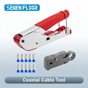 동축 케이블 크림퍼 와이어 스트리퍼 도구 키트 RG6 압축 F 커넥터 RG59 케이블 처리용 동축 압축 도구 세트