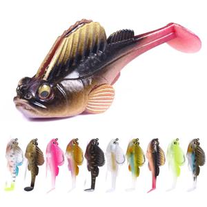 1pcs 실리콘 다크 슬리퍼 워 블러 낚시 미끼 7g 14g 20g 싱킹 소프트 루어 지그 후크 Swimbaits Bass Shad for Perch Tackle