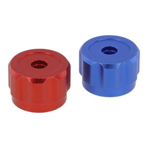 2pcs 수도꼭지는 매니 폴드 게이지 손잡이를 처리합니다. 라운드 휠 탭 핸들 알루미늄 합금 빨간색 파란색 에어컨 분배기 미터