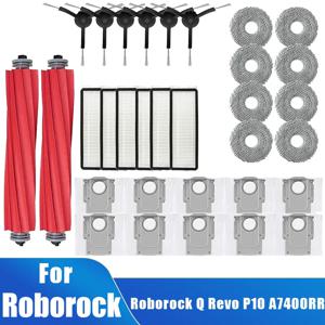 로보락 Q 레보 P10 A7400RR 진공청소기 예비 부품, 메인 사이드 브러시 헤파 필터 물걸레 천 먼지 봉투 교체 부품