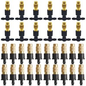 10pcs 4/7PVC 야외 미스트 냉각 시스템 정원 관개 급수 1/4 ''황동 분무기 조정 가능한 정원 마이크로 스프링클러