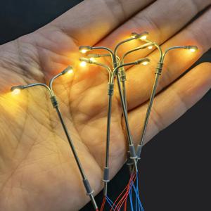 5/20/40/70pcs 3V 모델 가로등 따뜻한 흰색 Led 금속 극 Z TT N Ho 규모 기차 조명 풍경 철도 램프 레이아웃