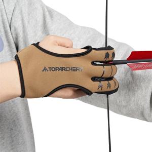 양궁 장갑 세 손가락 가드 슈팅 장갑 남성용 손가락 탭 여성 성인 청소년 초보자 Recurve Bow Hunting 액세서리