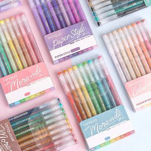 23 스타일 9 개/대 멀티 컬러 펜 대용량 컬러 핸드북 펜 세트 Morandi Color for Student 중립 펜 노트 그리기