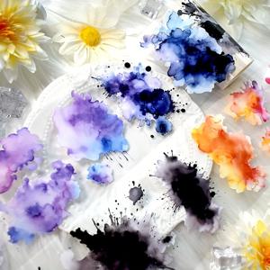 8cm/2M 컬러 잉크 애완 동물 마스킹 테이프 수채화 그림 장식 접착 테이프 스티커 스크랩북 저널 미적 편지지