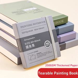40 시트 휴대용 드로잉 노트 Tearable 250g 두꺼운 흰색 골판지 미니 낙서 도서 미술 용품 ​​수채화 스케치북