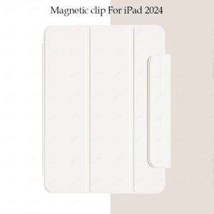 iPad Air 11 스탠드 커버 용 태블릿 케이스 M3 M2 Air 5 4 A16 iPad Pro 11 2024 M4 Pro 13 12.9 커버 용 3 배 자기 클램프