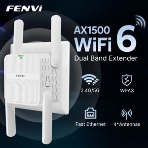 FENVI 5Ghz AX1500 WiFi 6 리피터 익스텐더 신호 부스터 듀얼 밴드 2.4G/5GHz Wi-Fi 신호 증폭기 장거리 네트워크 간편한 세트