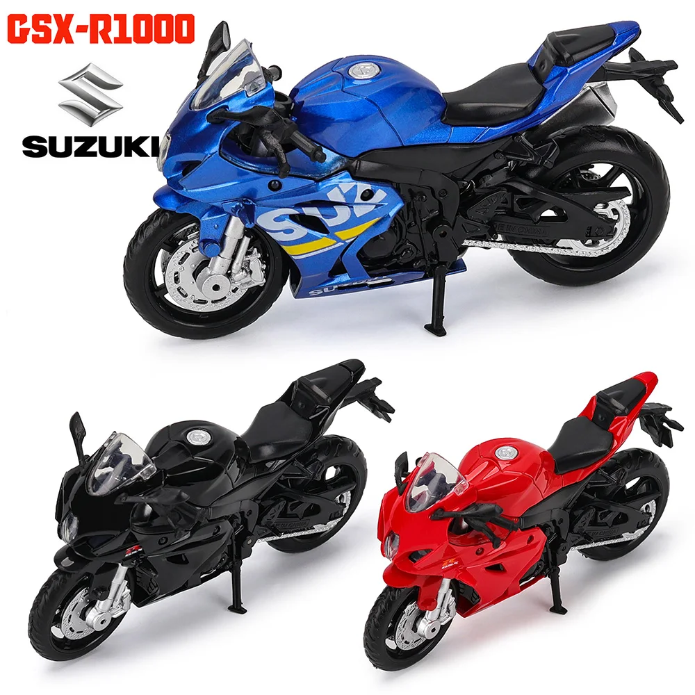 MSZ 1:18 스즈키 GSX-R1000 기본 합금 다이캐스트 자동차 오토바이 모델, 장난감 선물 제공, 다이캐스트 정적 오토바이 모델