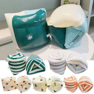 수영장 부표 암밴드 더블 에어백 팽창식 수영장 암 플로터, PVC 인쇄 성인 어린이 수영 액세서리, 1 쌍