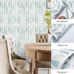 녹색 잎 벽지 껍질과 스틱 벽지, 보호 접촉지, 캐비닛용 다양한 벽지, 침실 자체 접착 스티커