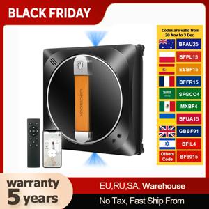 (프로모션 코드: AEWD55) 창문 청소 로봇 Liectroux YW910, 초박형, 높이 62.6mm, 이중 물 분사, 레이저 센서, 낙하 방지, 스마트 유리 물걸레, 집 바닥 창문 벽 로봇 청소기, 브러시리스 모터, 블록 방지 휠, 림리스 작업, AI지도 경로, 앱 및 원격 제어