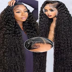 딥 웨이브 인모 가발 13X6 HD 레이스 프론탈 가발 워터 웨이브 레이스 프론트 가발 곱슬 브라질리언 가발 220 밀도 40인치 여성용