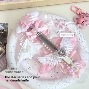 Galaxy and You 수제 칼, 높은 가치 Ins 핑크 유틸리티 나이프, 비디오 촬영, 익스프레스 나이프, 수학 세트