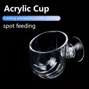 수족관 장식 식물 컵 냄비 흡입 홀더와 아크릴 수생 식물 컵 심기 실린더 컵 수족관 장식 도구