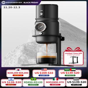 STARSEEKER Super58 휴대용 전기 에스프레소 머신 여행용 커피 메이커 캠핑카 커피 메이커 USB-C 브래킷 탬퍼
