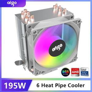 Aigo ICE CPU 쿨러, 히트 파이프 PC 라디에이터, CPU 냉각, 무소음 RGB 선풍기, 인텔 1700, 1150, 1156, 1366, 1155, AMD용, PWM 3 핀, 90mm