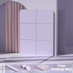 접이식 요가 매트 무소음 친환경 접이식 여행용 피트니스 운동 양면 미끄럼 방지 필라테스 및 바닥 운동용 댄스