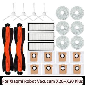 Xiaomi X20 + / X20 Plus 로봇 진공 청소기용 예비 부품, 액세서리, 메인 측면 브러시, Hepa 필터, 걸레, 천,