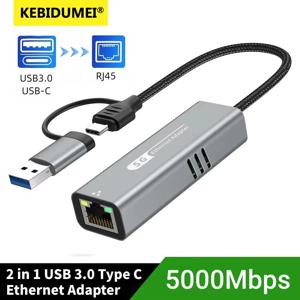 5Gbps USB 3.2 유형 C 이더넷 어댑터 Windows 11 용 RJ45 네트워크 카드 PC/노트북 USB-C RTL8157 칩 변환기 Lan 인터넷 케이블