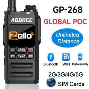 ABBREE GP-268 네트워크 워키 토키 무제한 거리 Zello 글로벌 POC 무선 원격 4G SIM 카드 블루투스 워키 토키