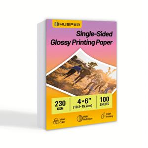 100매 230Gsm 광택 사진 인쇄 용지 단면 4R(4x6인치) 홈 오피스용 60lb 두꺼운 잉크젯 용지
