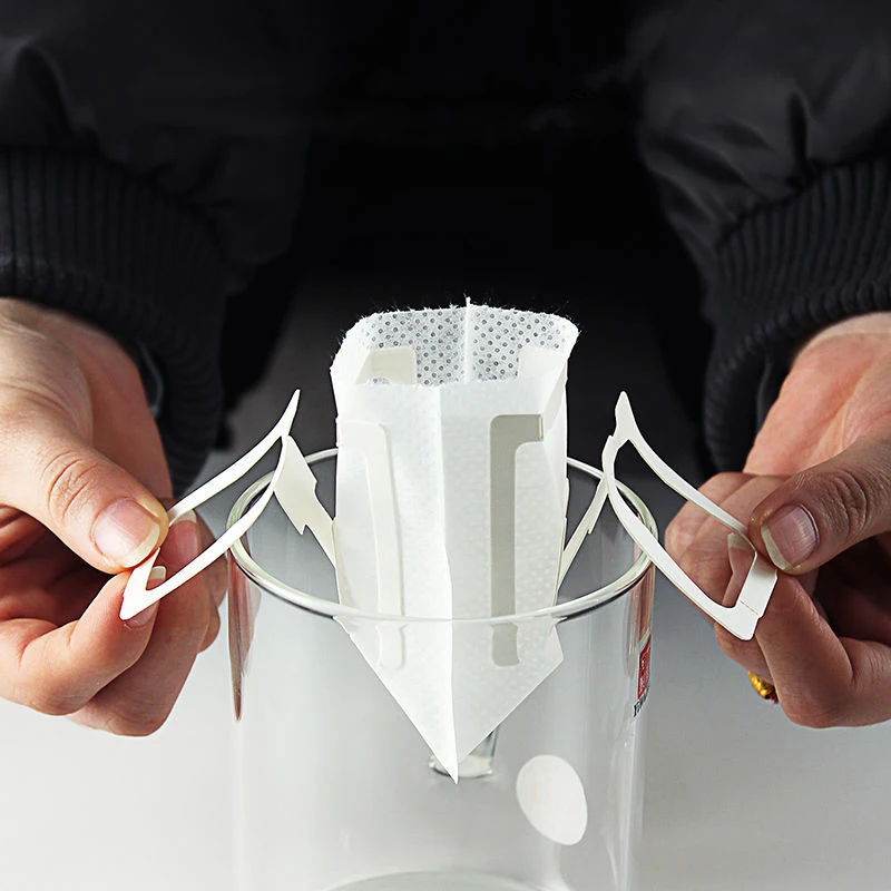 50/100 pcs 커피 필터 가방 일회용 드립 커피 종이 팩 휴대용 교수형 귀 에스프레소 커피 액세서리 차 도구