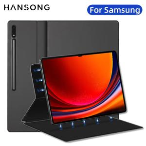 삼성 갤럭시 탭 케이스 S7 S8 S9 11 S7 Plus S7 FE S8 Plus S9 Plus 12.4 S9 Ultra 14.6 펜 홀더 마그네틱 커버