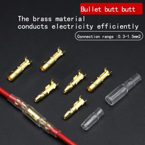 200PCS 50 세트 3.5mm 남성 여성 오토바이 총알 커넥터 소켓 1.0mm ~ 2.5mm 케이블 와이어 용 클래식 터미널