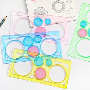 1pc 크리 에이 티브 페인팅 다기능 퍼즐 바디 추적기 기하학 눈금자 학생 그리기 도구 그림 눈금자 학습 미술 도구