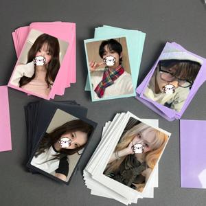 단면 반투명 투명 포토 카드 슬리브, 도파민 컬러 포토 보호 필름, 56*87mm 포토 카드에 적합, 폴라로이드 포토 카드 투명 보관 보호 카드 슬리브