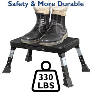 성인 및 노인을 위한 3단 조절식 접이식 스텝 스툴, 더욱 안전한 금속 스텝 스툴, 튼튼하고 안정적인 스텝 스툴