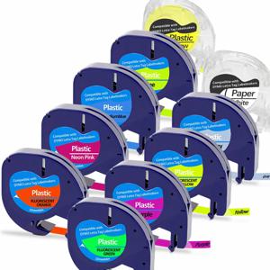 1pK 호환 Dymo LetraTag 리필 플라스틱 라벨 테이프 Dymo LetraTag 라벨 메이커 LT-100H LT-100T QX50 사용