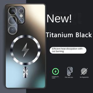 삼성 Galaxy S25 S24 S23 Ultra Plus 유리 렌즈 보호대 충격 방지 커버 용 Magsafe 케이스 용 초박형 AG 무광택 자기