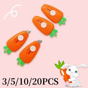 1/3/5/10/20pcs 미니 유틸리티 나이프 포켓 당근 INS 유틸리티 나이프 박스 나이프 종이 커터 공예 종이 나이프 포장 편지지