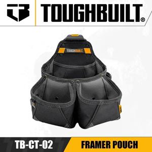 TB-CT-02 TOUGHBUILT 프레이머 파우치 듀얼 포켓 다기능 도구 벨트 파우치 + 목수/성형공용 교수형 해머