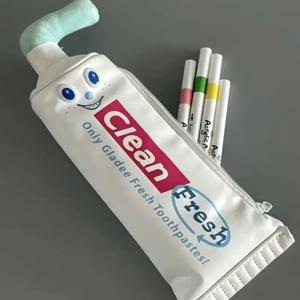 재미를 짜내세요, 창의적인 미소를 위한 치약 튜브 연필 주머니, 붙여넣기 및 놀이, 학교 친구들을 위한 귀여운 접이식 펜 튜브