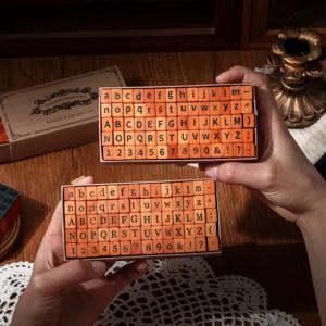 저널 GO 70 개/대 나무 고무 알파벳 문자 번호 스탬프 카드 콜라주 정크 저널 Scrapbooking DIY 표준 인감 세트