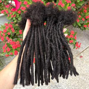 100% 인모 인터락 붙임머리 0.6cm 폭 4-8인치 50가닥 수제 레귤러 드레드락 붙임머리 (남녀노소)