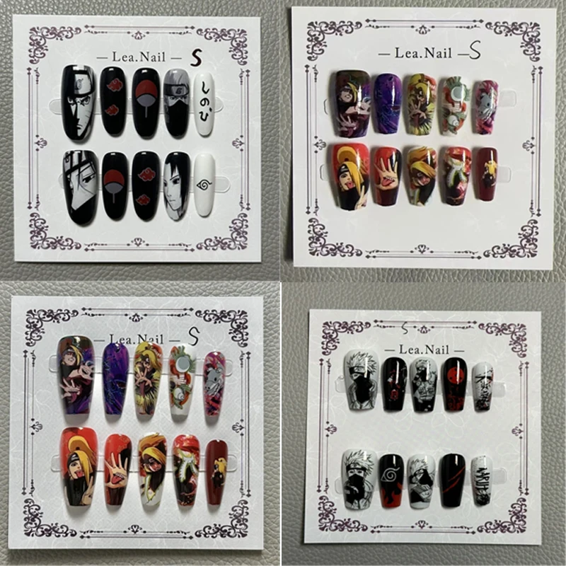 코스프레 우즈 마키 나루토 네일 아트 하루노 사쿠라 장식 패치 쥬얼리 착용 갑옷 매니큐어 Diy 손톱 사스케 애니메이션 만화 소품