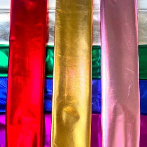 59인치 x 19인치 스트레치 광택 골드 포일 브론징 스판덱스 원단, DIY 무대 코스프레 의상 드레스 배경 장식용 광택 소재