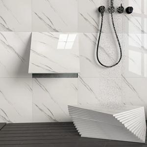 10PCS 자기 접착 대리석 모양의 바닥 타일 가정용 방 개조를위한 두꺼운 내마모성 PVC 스티커 설치가 용이함