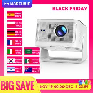Magcubic 오토 포커스 안드로이드14 4K 프로젝터 900ANSI 8K 네이티브 1080P HY350Max 와이파이6 BT5.4 16G 올위너 H726 휴대용 야외용