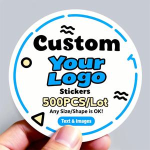 500PCS 맞춤형 스티커 및 맞춤형 로고 웨딩 생일 선물 상자 스티커 DIY 나만의 로고 스티커 개인화 스티커
