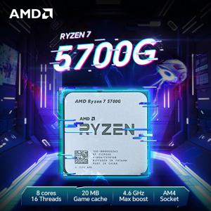 【브랜드+】AMD 라이젠 7 5700G CPU 100% 새제품 5700G 프로세서 데스크탑 PC 게이머용 4.6GHz 8코어 16스레드 베가 8 그래픽 카드