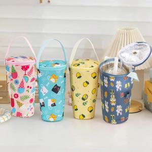 휴대용 밀크티 토트백 보온백 휴대용 보온컵 커버 우산 가방 핸드백 캠핑 음료 액세서리